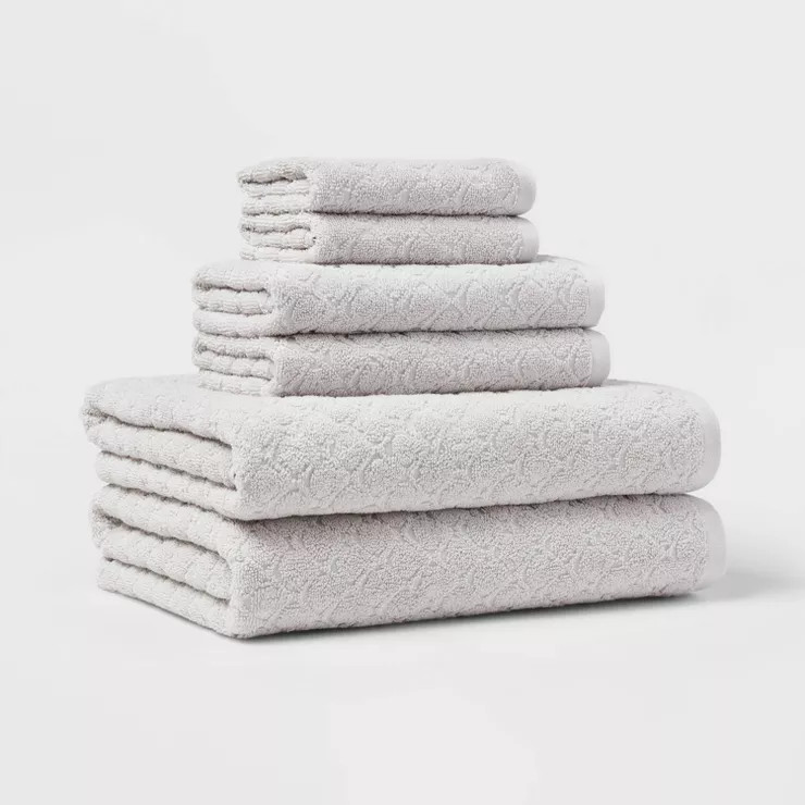 6pk Textured Bath Towel Set - Threshold™ | Target