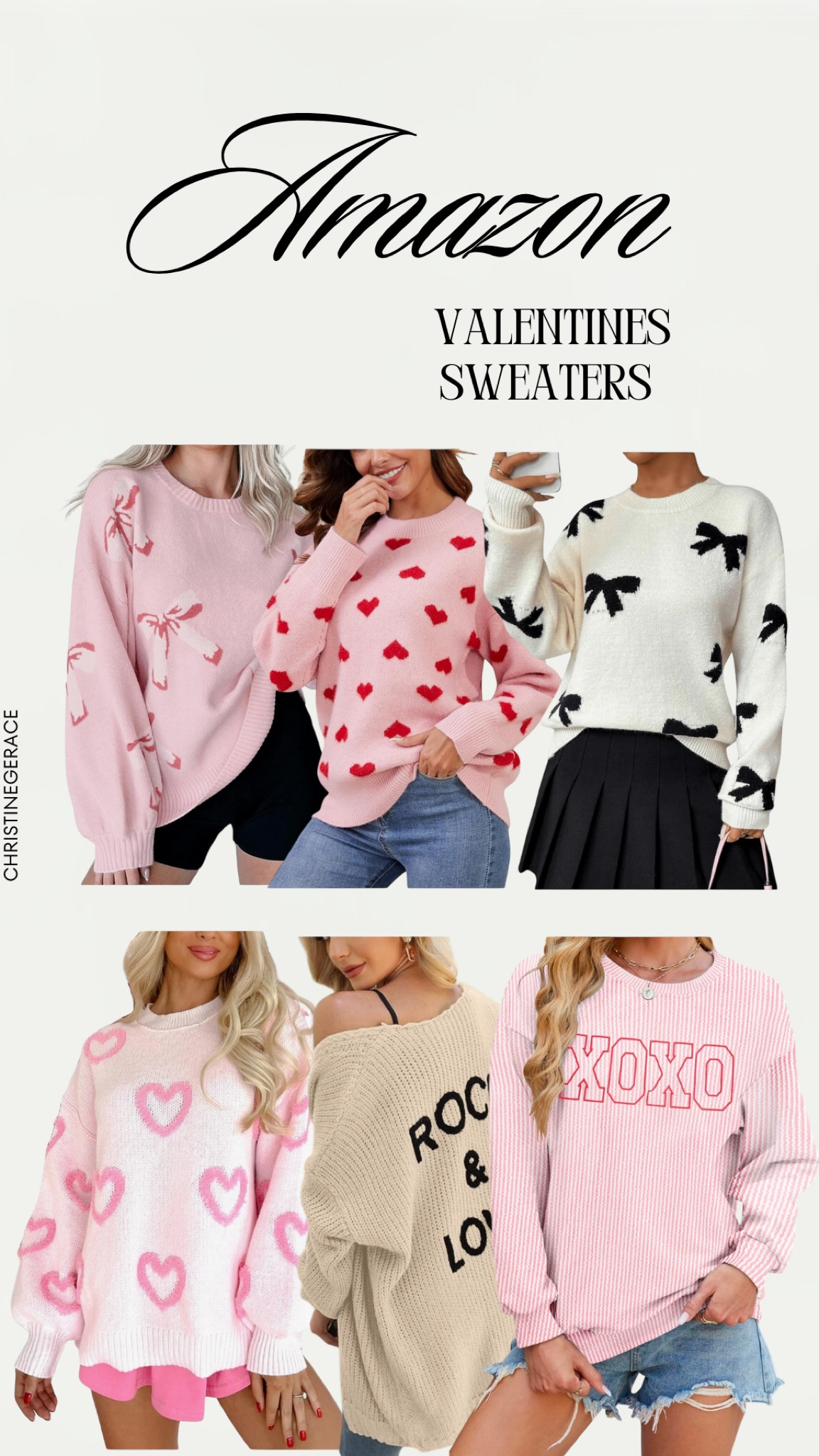 Amazon valentines sweaters ! ❤️❤️

Cozy sweaters, valentines sweater, winter style, winter wardrobe, Amazon finds, Amazon styles, casual sweaters, women’s style, cold weather outfit, date night outfit 

#LTKFindsUnder50 #LTKStyleTip #LTKFindsUnder100