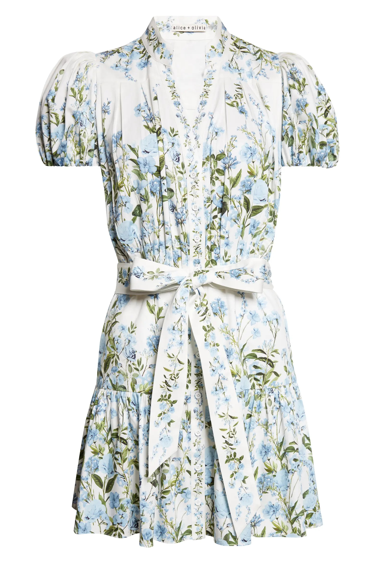Cora Puff Sleeve Tie Belt Stretch Cotton Mini Shirtdress (Women) | Nordstrom | Nordstrom