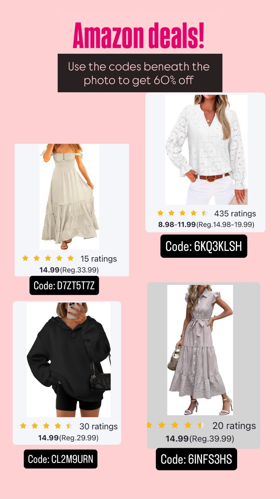 This is a test post. If you love this deal and shop, I’ll be sure to post more. 

Amazing Amazon women’s pieces 60% off with codes on the photo. 🛍️🛍️

#LTKSaleAlert #LTKootd #LTKFindsUnder100