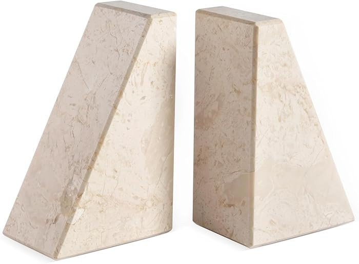 Marble Book Ends Decorative, Unique Bookends for Shelves, Bookends to Hold Heavy Books, Durable B... | Amazon (US)