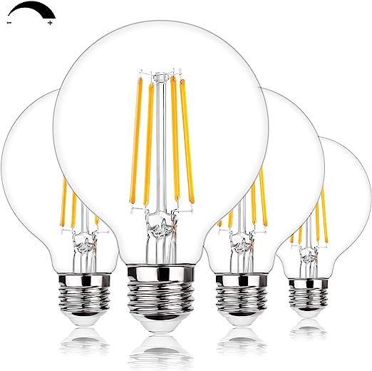 G25 LED Edison Dimmable Globe Light Bulbs 100W Equivalent 1200LM 2700K Soft Warm White LED Vanity... | Amazon (US)