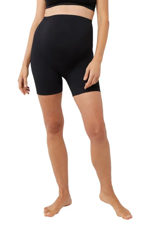 A PEA IN THE POD Brrr Seamless Maternity Biker Shorts in Black at Nordstrom, Size Small | Nordstrom