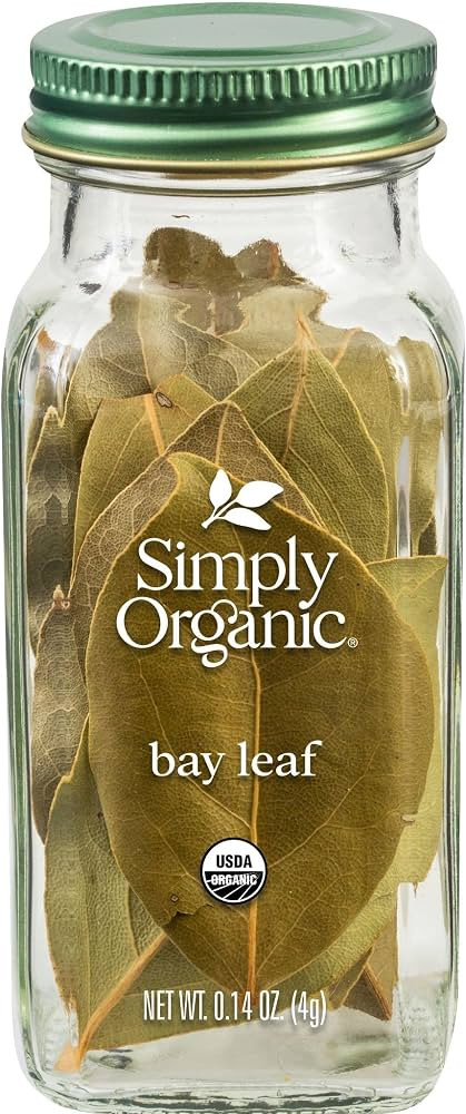 Simply Organic Whole Bay Leaf, 0.14 Ounce Glass Jar, Kosher, Sweet, Earthy Aroma, No ETO, Non GMO | Amazon (US)