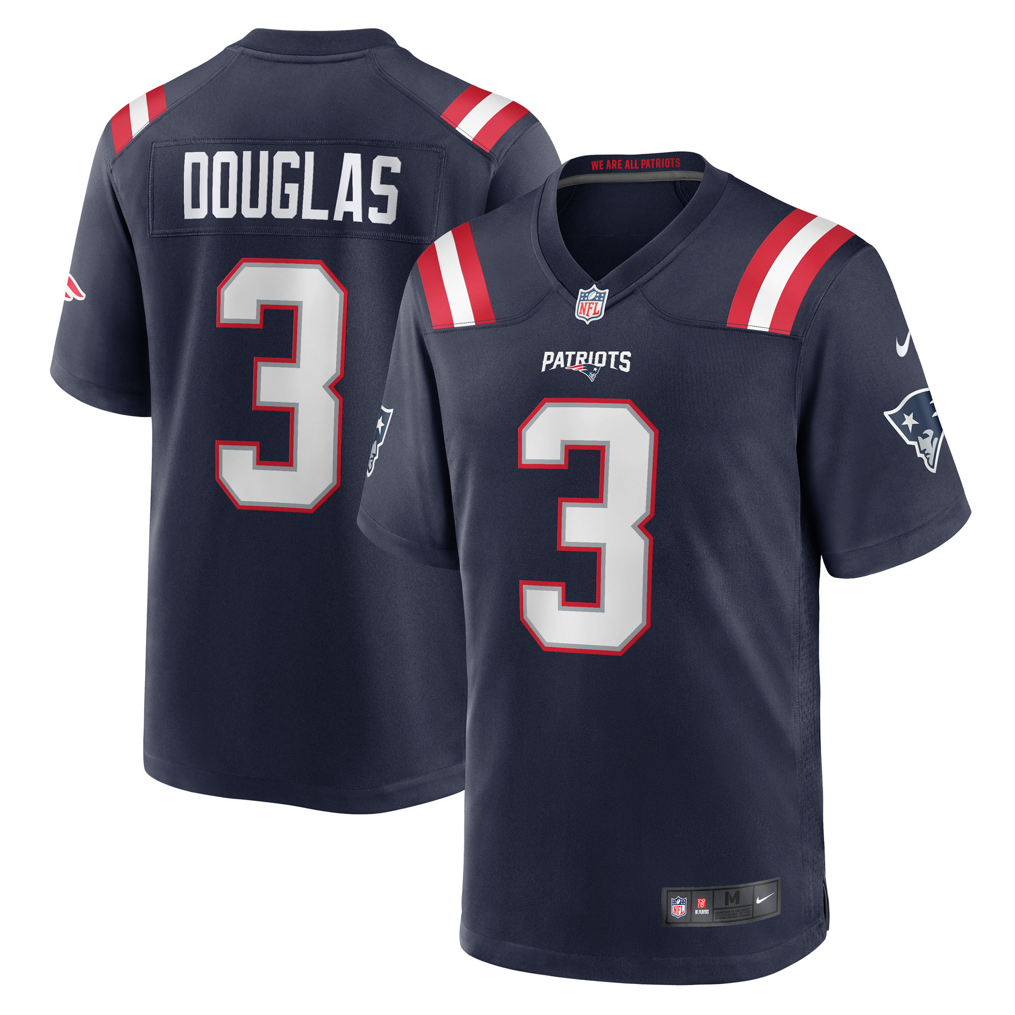 Men's Nike Demario Douglas Navy New England Patriots Game Jersey | Fanatics