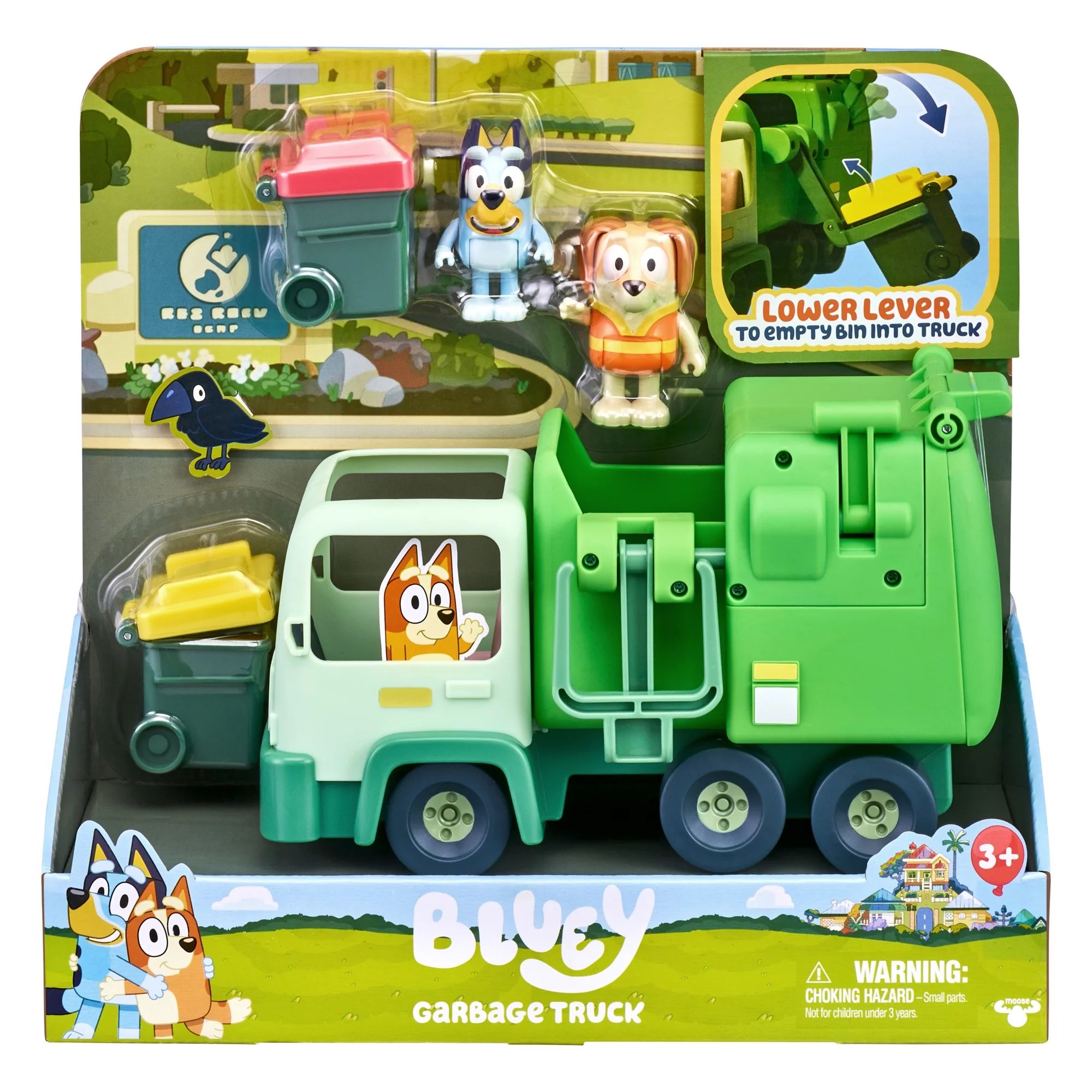 Bluey, Garbage Truck Vehicle Playset, Bluey and Bin Man 2.5-3 inch Figures and Accessories, Presc... | Walmart (US)