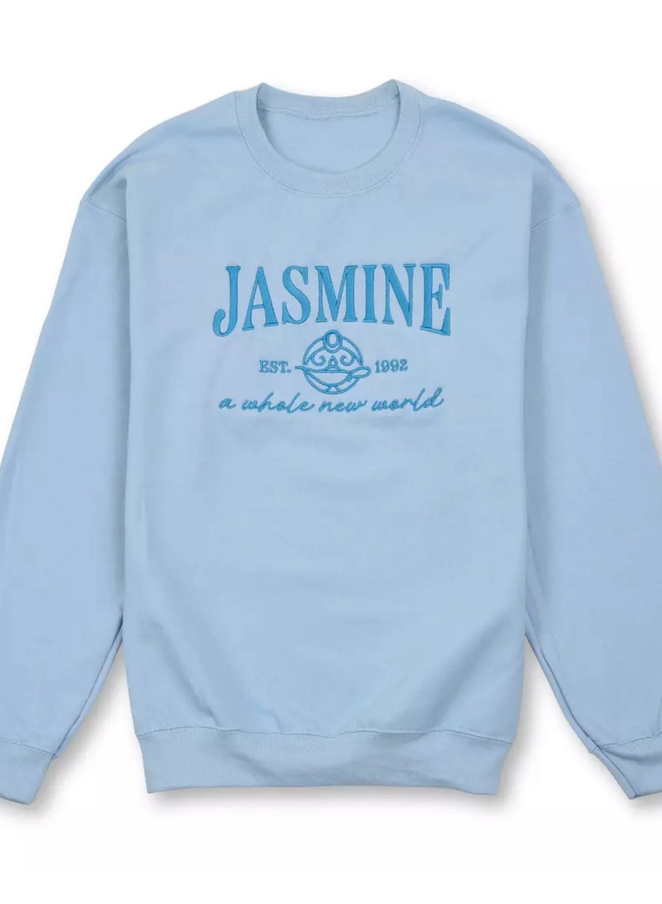 Disney princess Jasmine Aladdin crew embroidered pullover 