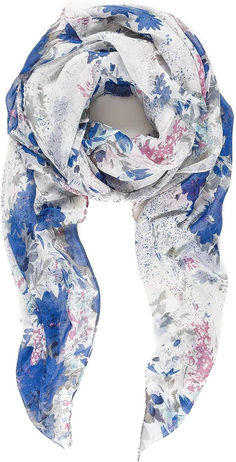 Scarf for Women Lightweight Floral Flower Scarves for Spring Fall Shawl Wrap | Amazon (US)