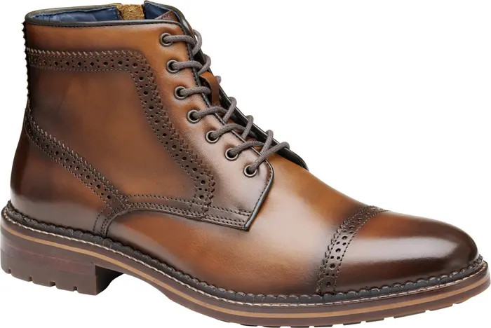 Johnston & Murphy Benton Leather Cap Toe Boot (Men) | Nordstrom | Nordstrom