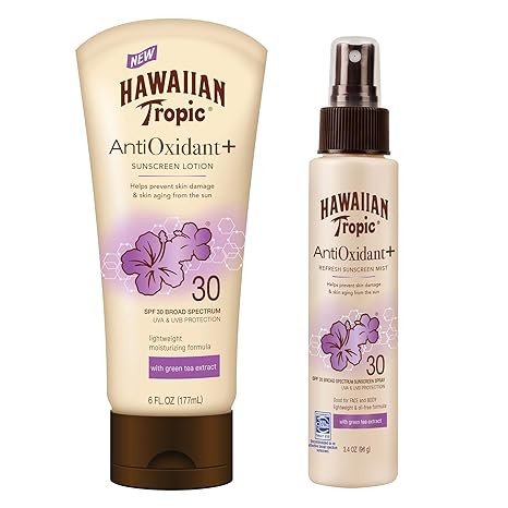Hawaiian Tropic SPF 30 Broad Spectrum Sunscreen, AntiOxidant Sunscreen Pack with 6oz Sunscreen Lo... | Amazon (US)