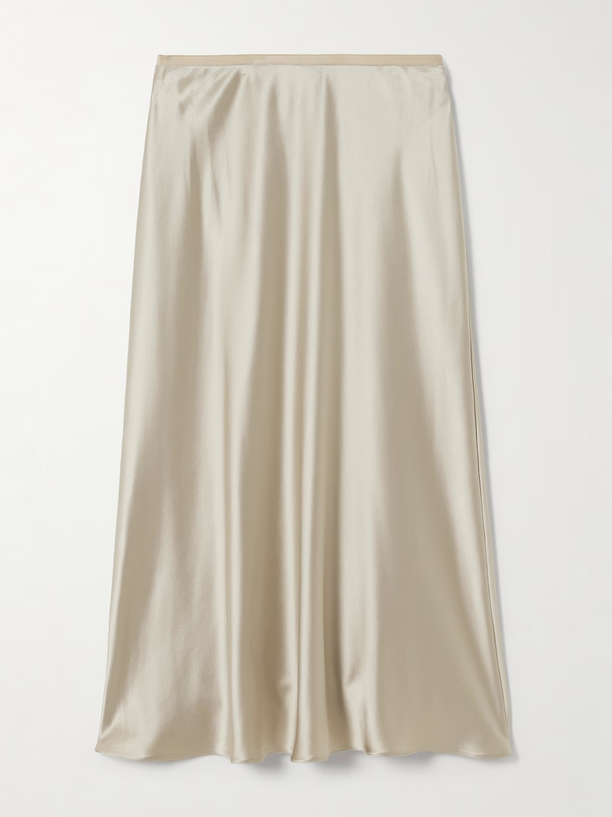 Max Mara - Carnet Silk-satin Midi Skirt - Beige | NET-A-PORTER (UK & EU)