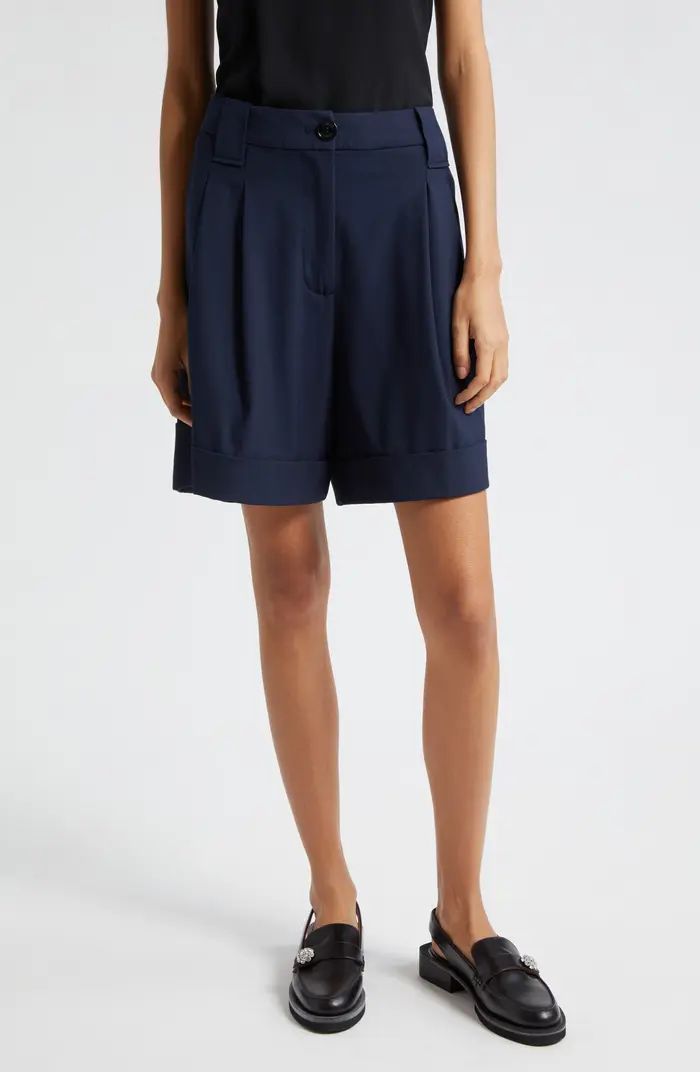 Ganni Sky Captain Cuff Walking Shorts | Nordstrom | Nordstrom