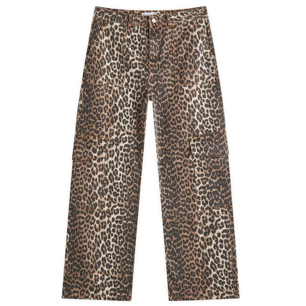 GANNI Women's Printed Denim Agni Jeans Leopard | END. Clothing