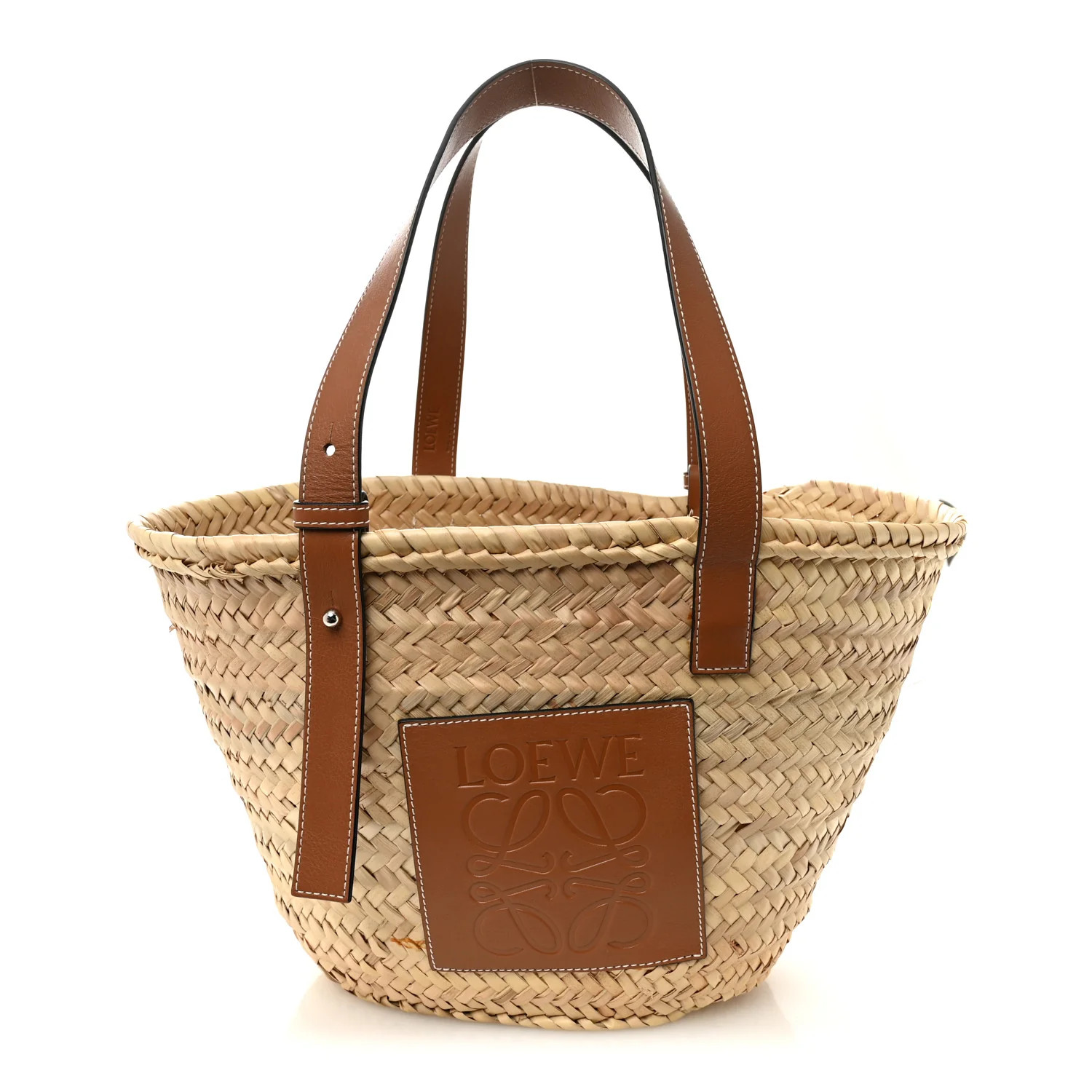 Raffia Basket Tote Bag Natural Tan | FASHIONPHILE (US)