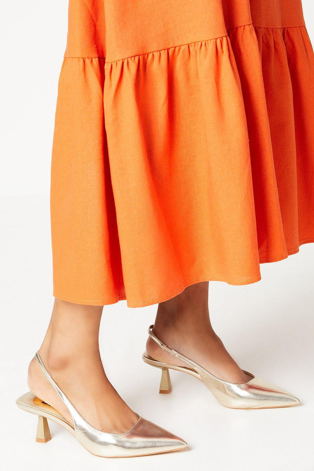 Emma Slingback Pointed Medium Heel Court Shoes | Debenhams UK