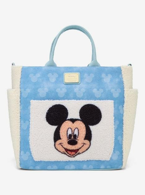 Loungefly Disney Mickey Mouse Sherpa Convertible Tote Bag — BoxLunch Exclusive | BoxLunch | BoxLunch