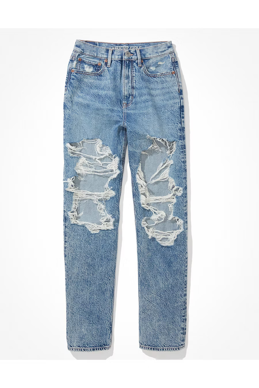 AE Ripped Baggy Mom Jean Women's Cool Torn 10 Regular | American Eagle Outfitters (US & CA)