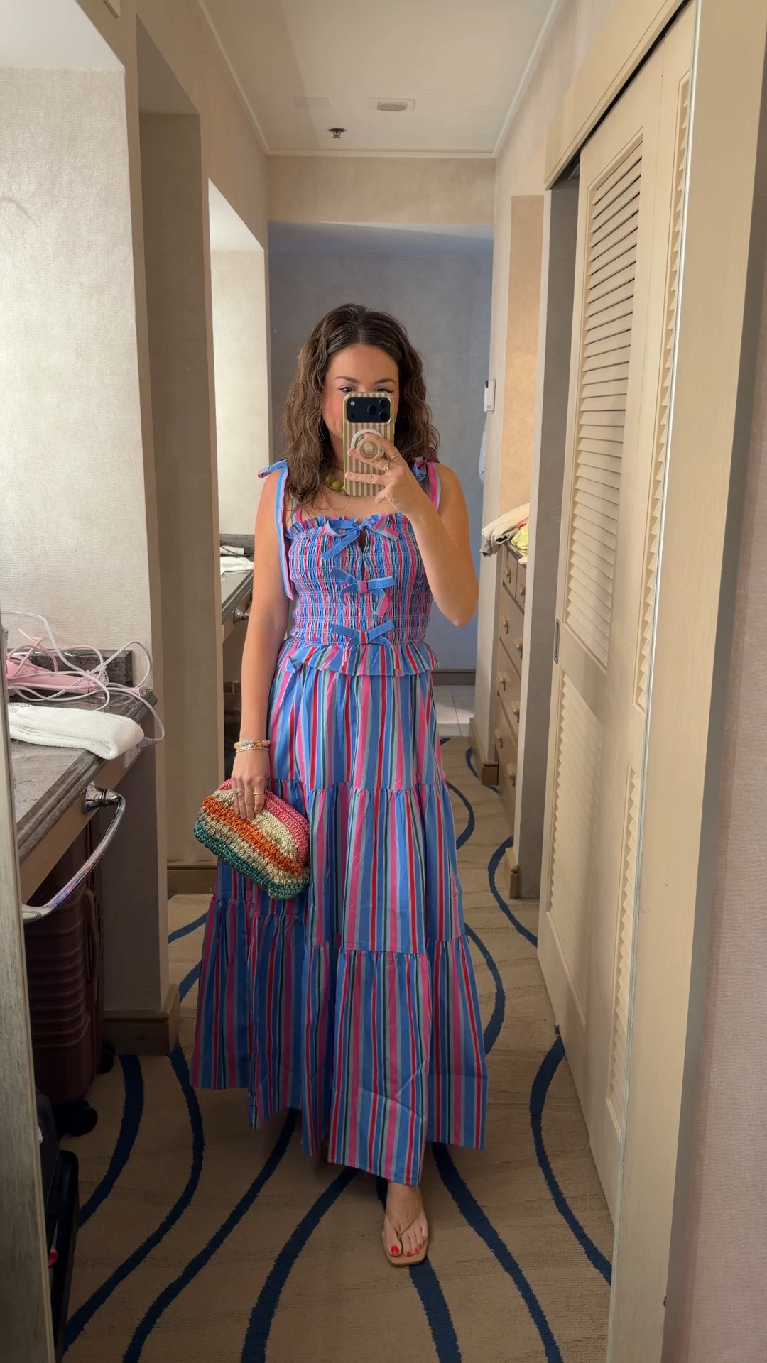 This stripe maxi summer dress is perfect (xs) I wore kitten heels with it and love all the bow details

#LTKgrwm #LTKootd