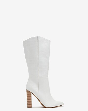 crocodile textured western boots | Express