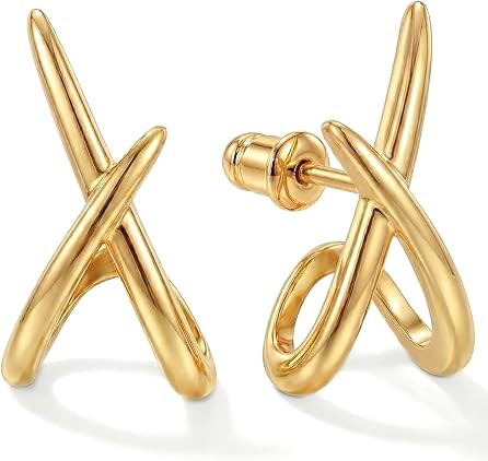 Gold Earrings for Women Trendy,14K Gold Stud Earrings Dainty Earrings Simple Minimalist Gold Earr... | Amazon (US)