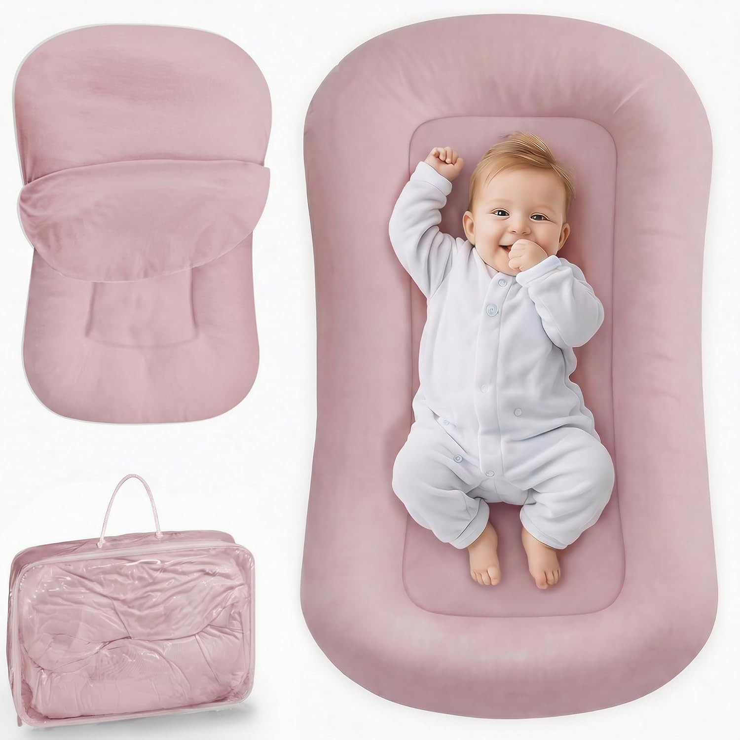 Infant Support Cushion - Baby Lounger for Newborn, 0-24 Months, Breathable Cotton Fabric Infant S... | Amazon (US)