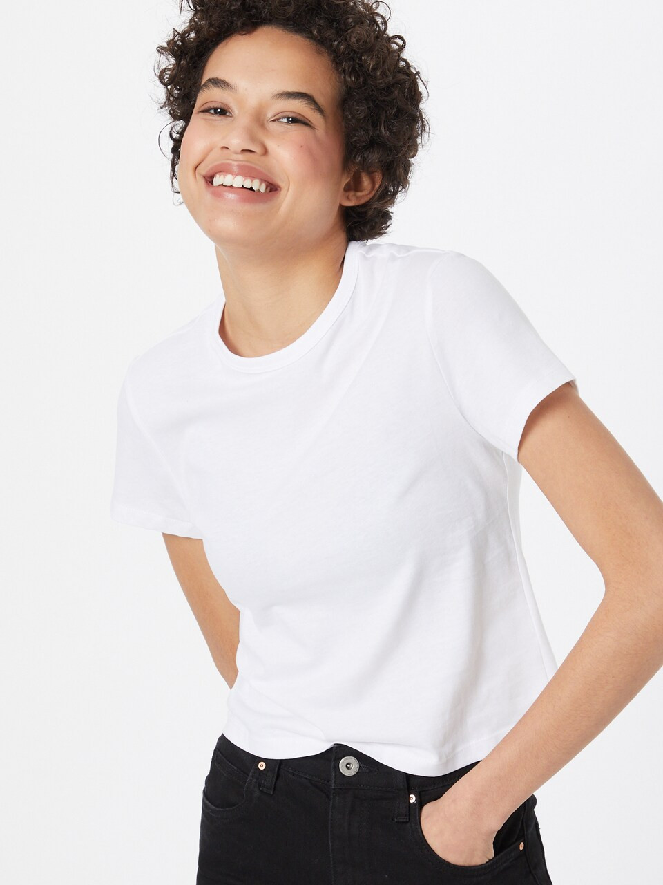 WEEKDAY T-Shirt 'Forever' in Graumeliert, Offwhite | ABOUT YOU (DE)