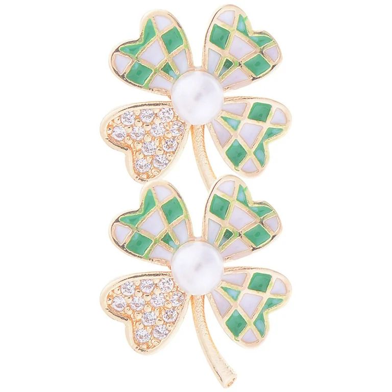 1 Pair of Rhinestone Shamrock Earrings Ear Stud St. Patrick's Day Earrings Fashion Earrings | Walmart (US)