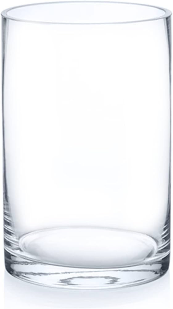 Enova Floral Clear Glass Cylinder Vase 4 x 6 Inches Round Flower Vase, Pillar Candle Hurricane Fl... | Amazon (US)