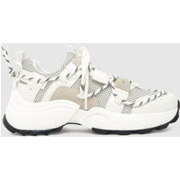 Steve Madden Tazmania Trainers In White & Grey, Size: 6 (EU 39) | Schuh