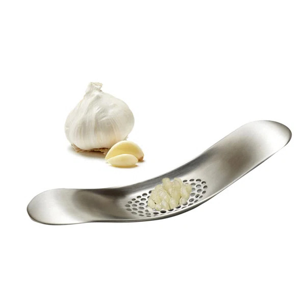 Stainless Steel Garlic Crusher Press And Peeler With Cleaning Brush (3-Piece Set) | Wayfair North America