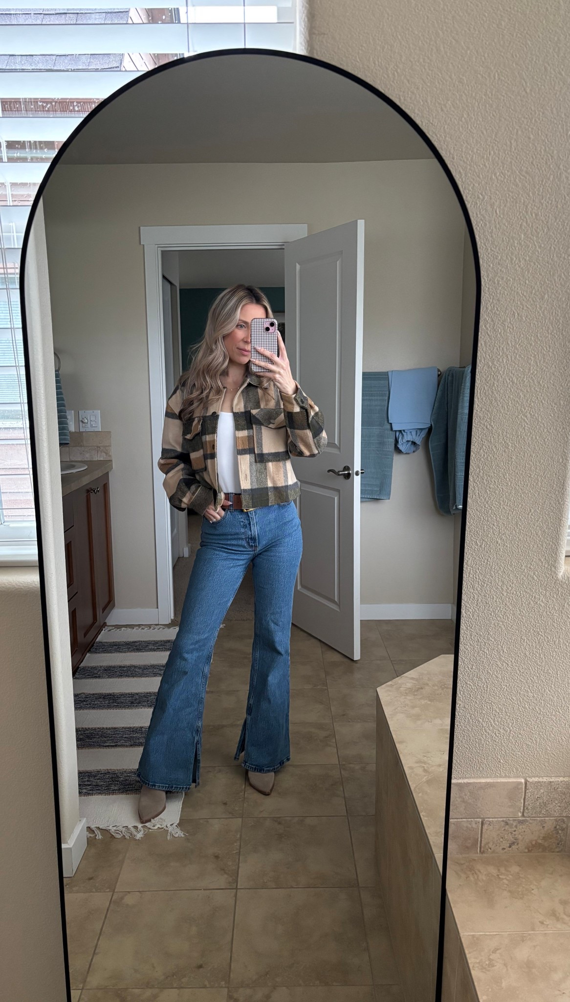 Church OOTD. Size 25 in jeans and small everything else  

#LTKootd #LTKmomlife #LTKSeasonal