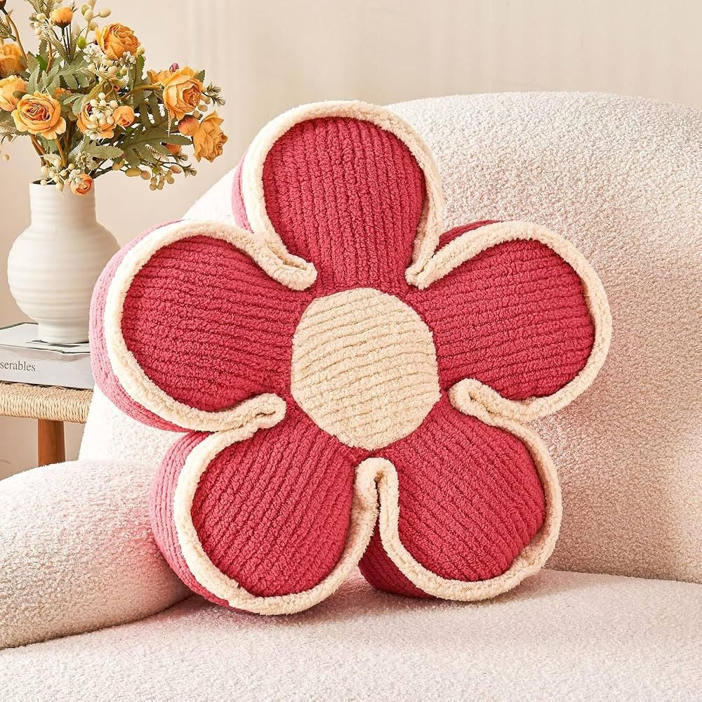 Flower Pillow, Soft Flower Shaped Floor Cushion, Flower Decorative Throw Pillow, Cute Flower Seat... | Amazon (US)