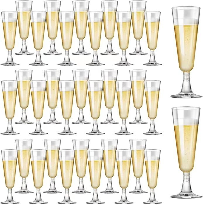 SUREHOME Plastic Champagne Flutes 40 Pack Disposable Champagne Glasses 5oz Clear Plastic Mimosa G... | Amazon (US)