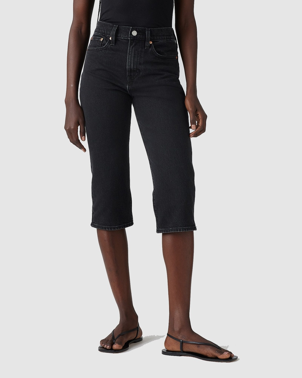 Levi's - Wedgie Capri Jeans - Crop (Black) Wedgie Capri Jeans | THE ICONIC (AU & NZ)