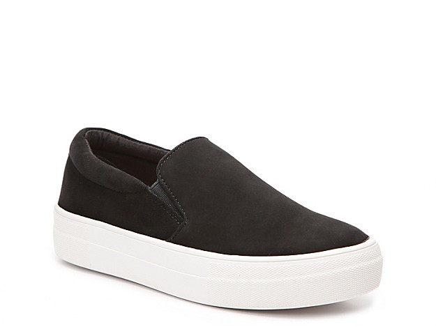 Steve Madden Gills Platform Slip-On Sneaker - Women's - Black Suede | DSW