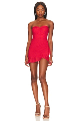 MORE TO COME Marcine Strapless Dress in Red from Revolve.com | Revolve Clothing (Global)