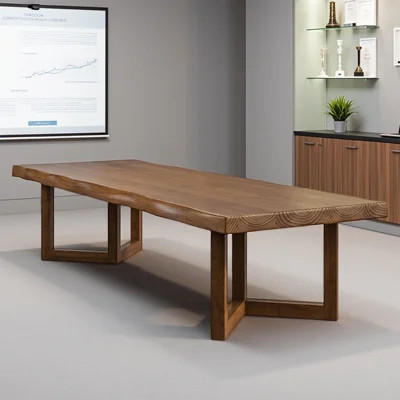 Live Edge Solid Wood Dining Table With Square Frame Legs | Wayfair North America