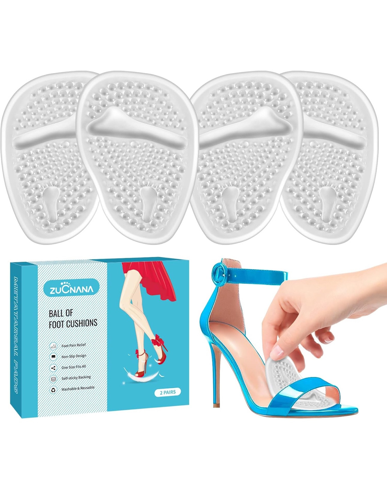 Ball of Foot Cushions (2 Pairs Gel Shoe Inserts), Heel Inserts for Women, Non Slip Heel Pads, Heel Cushions for Foot Pain Relief and Comfort | One Size Fits Any (Clear) 

#LTKShoeCrush #LTKFindsUnder50 #LTKGiftGuide