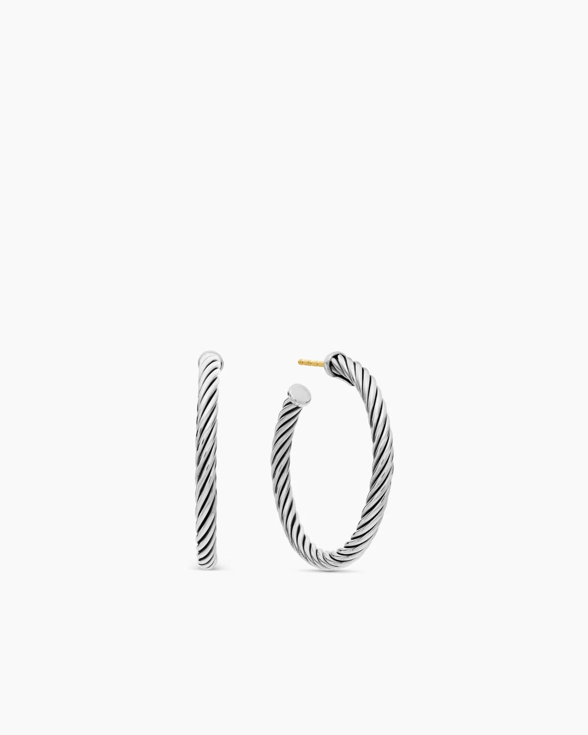 David Yurman | Cable Hoop Earrings in Sterling Silver, 1in | David Yurman