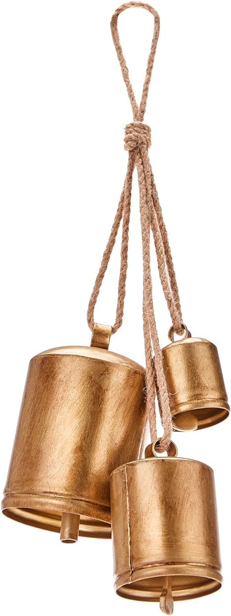 Amazon.com: KPCB Christmas Bells Rustic Christmas Decor Vintage Style Brass Shabby Chic Decoratio... | Amazon (US)