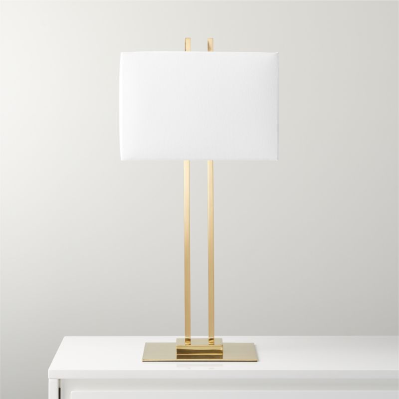 Beau Modern Polished Brass Table Lamp + Reviews | CB2 | CB2