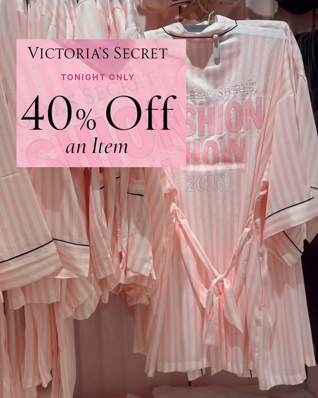 Calling all ANGELS 🌸  Tonight score 40% OFF your Angel Favorites 💕 The Victoria’s Secret Fashion Show airs on Sunday October 18th 💖💕 Be prepared for your Watch Party with the VS Fashion Show Merch!!! Tap any photo below to see so much more!!! From Robes to Totes to Pajamas and more…

https://liketk.it/6pzDO