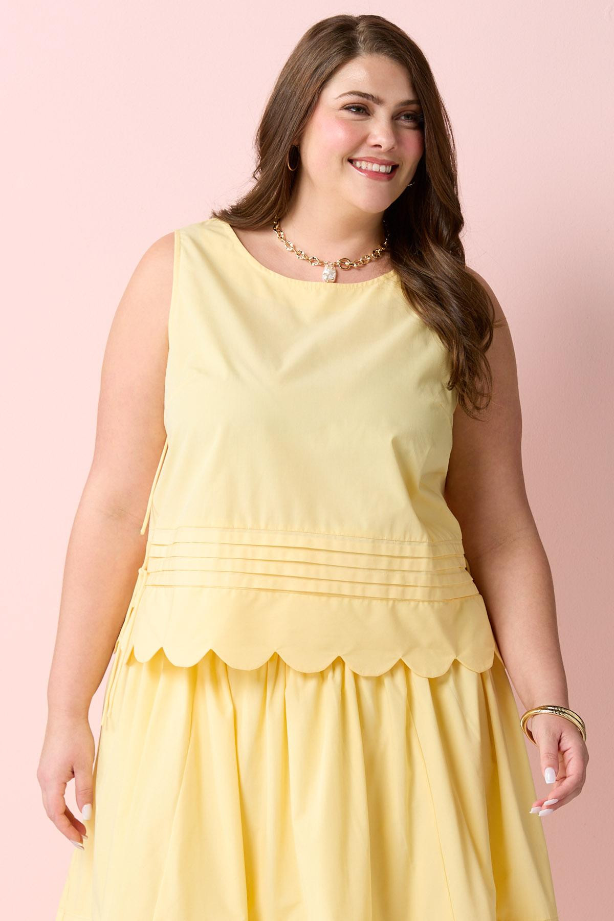 Plus Size Gold Scalloped Tank | Cato Fashions