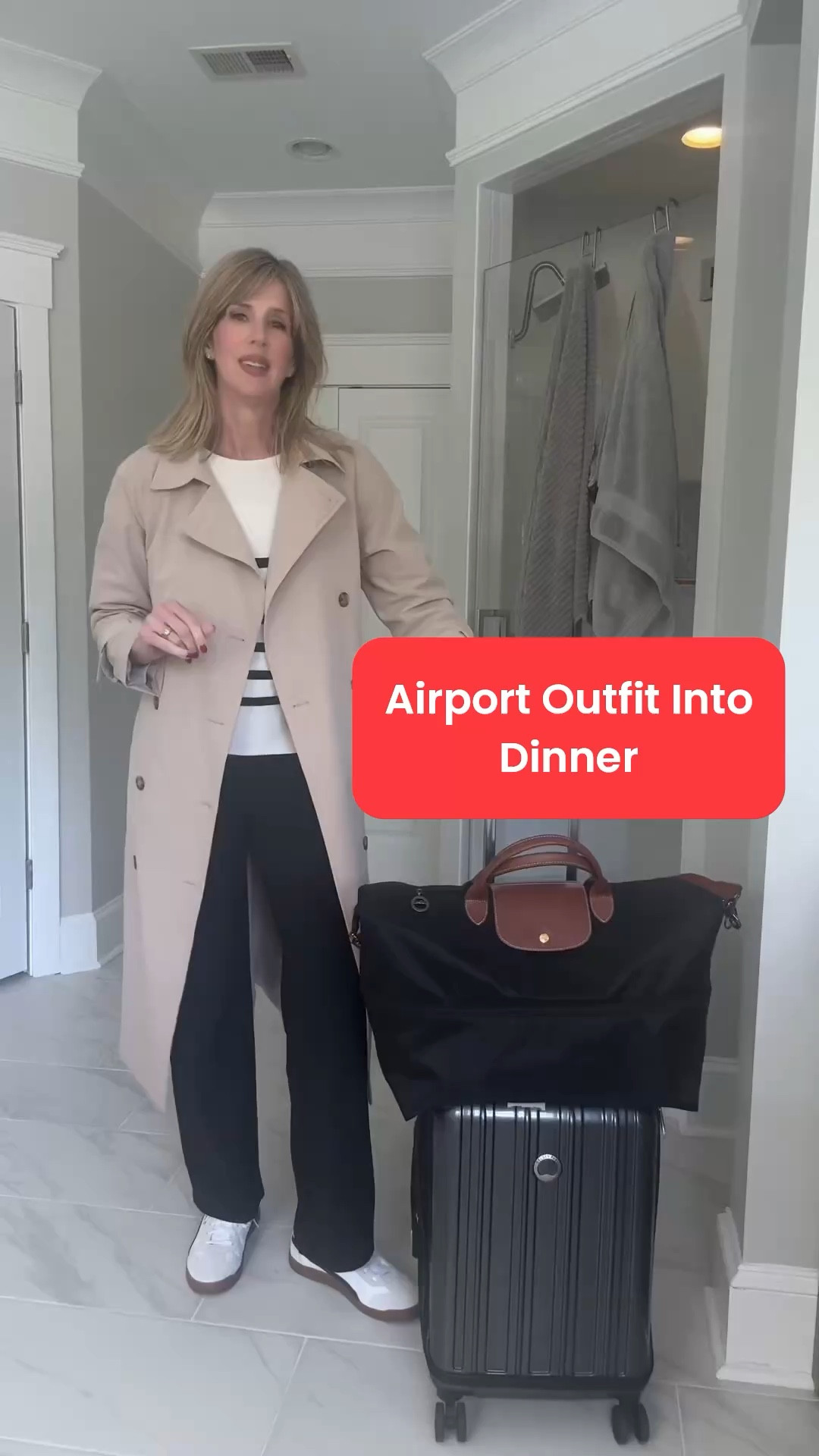 From the airport to dinner with just a few swaps.  

I don’t pack outfits.  I pack staples and layers.   This way I can create multiple looks with a few swaps.  

Wearing a size small in sweater which is La Ligne brand from a few seasons ago and tagged the most recent style plus others.   

Size medium in regular length in travel trousers.  Size small in both trench coats.   

#LTKootd #LTKWorkwear #LTKTravel