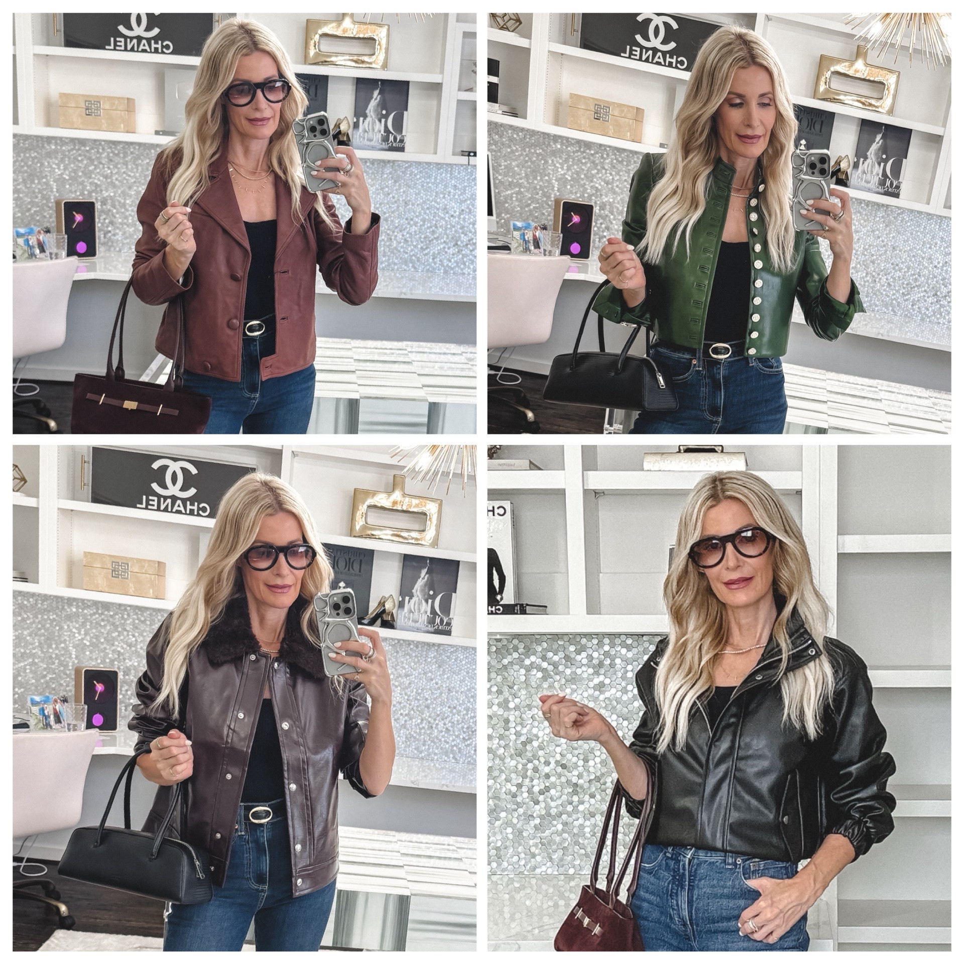 The 4 best jackets from the Nordstrom Anniversary Sale—and they’re all still in stock! 🤎🍂

1️⃣ This cropped burgundy real leather blazer is such a gorgeous statement piece and instantly elevates any outfit.

2️⃣ This olive green cropped vegan leather jacket by Alice + Olivia is so luxe! I’m obsessed with the chic gold buttons.

3️⃣ This burgundy faux leather jacket with the faux fur collar is cozy, sophisticated, and one of my favorite fall finds.

4️⃣ This faux leather bomber jacket is effortlessly cool. I love wearing it zipped up and tucked under for a more polished, flattering look.

Every one of these jackets is incredibly chic and will take you straight into fall. They all run true to size—I’m wearing an XS in every jacket and a 24 in the denim.

Shop them before they sell out! 🤎 

 #LTKootd #LTKSaleAlert #LTKOver40