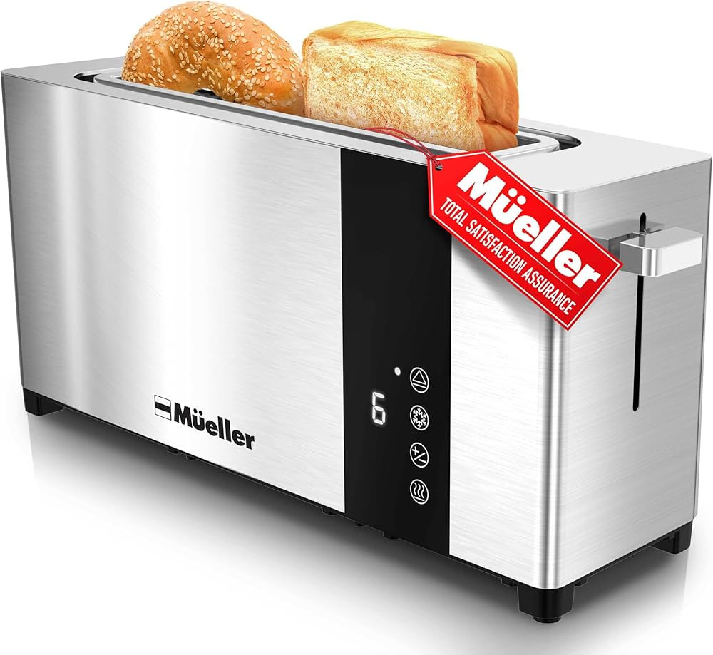 Mueller UltraToast Full Stainless Steel Toaster 2 Slice, Long Extra-Wide Slots with Removable Tra... | Amazon (US)
