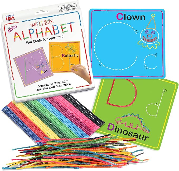Wikki Stix Alphabet Cards Set – Hands-On ABC Letter Formation Learning Toy for Preschool & Kind... | Amazon (US)
