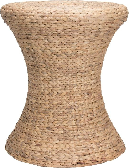 Household Essentials Handwoven Water Hyacinth Wicker Stool with Hourglass Shape, Natural | Amazon (US)