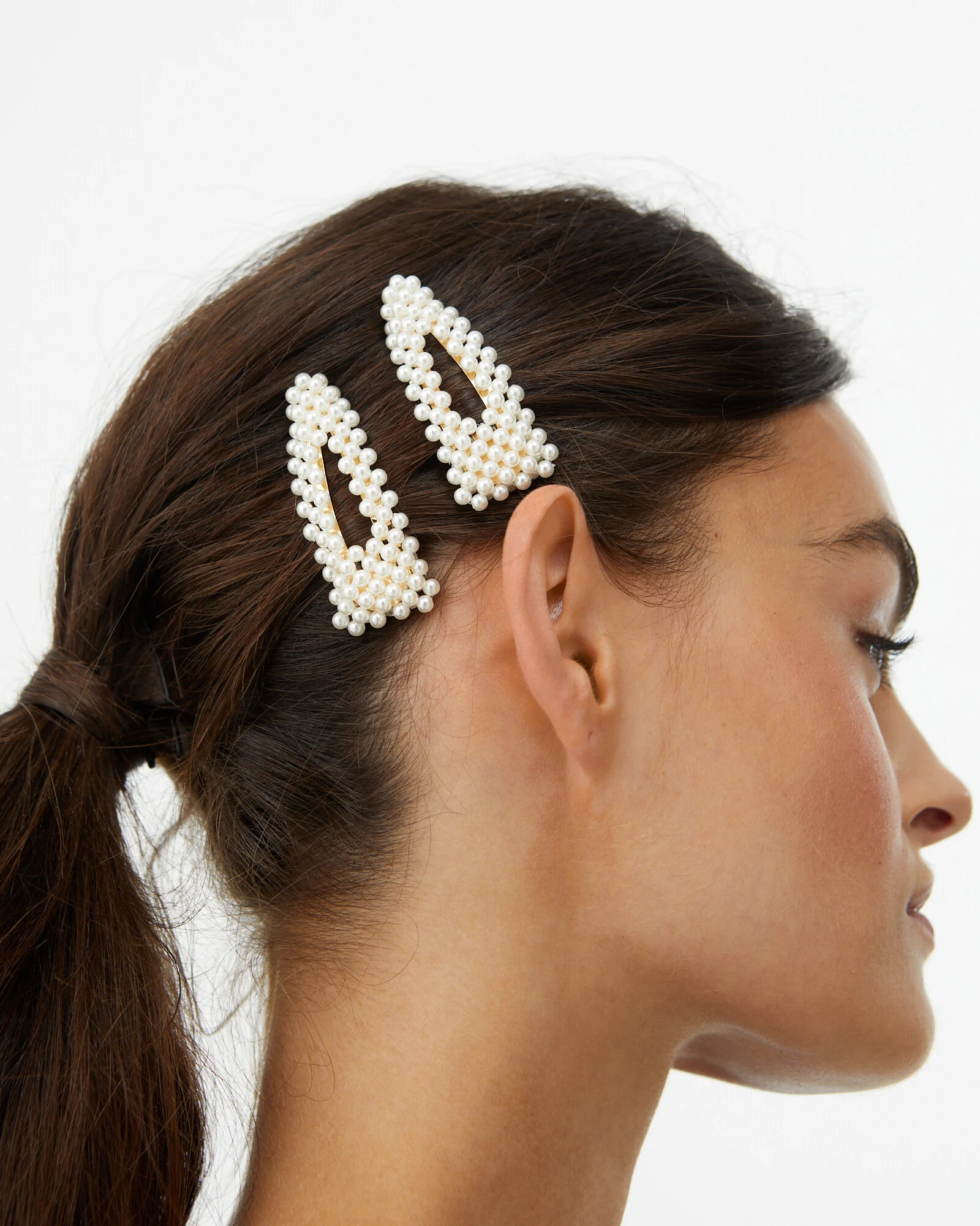 Faux Pearl White Hair Clips Pack of Two | Oliver Bonas | Oliver Bonas (Global)