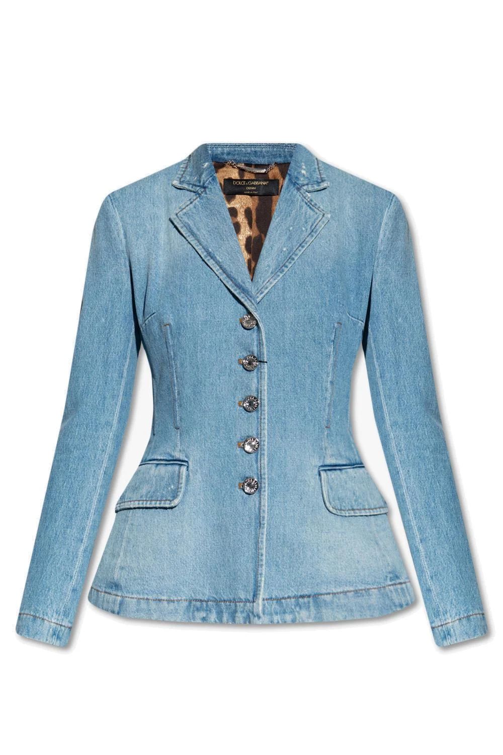 Dolce & Gabbana Distressed Denim Blazer | Cettire Global